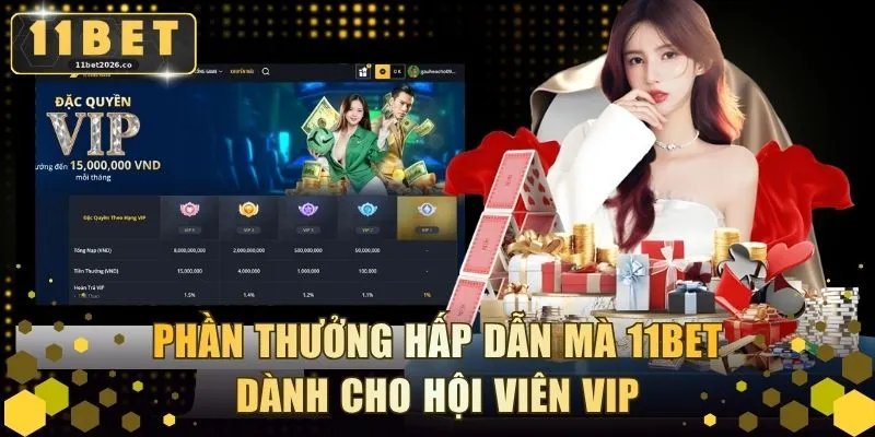 Phần thưởng hấp dẫn mà 11BET dành cho hội viên VIP